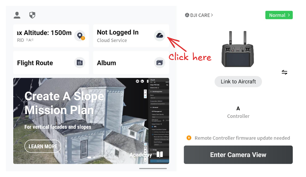 DJI Livestream Step 1