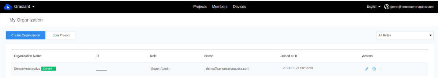 Accessing your organization settings