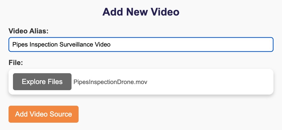 Select your video using the browser, and then add your video source