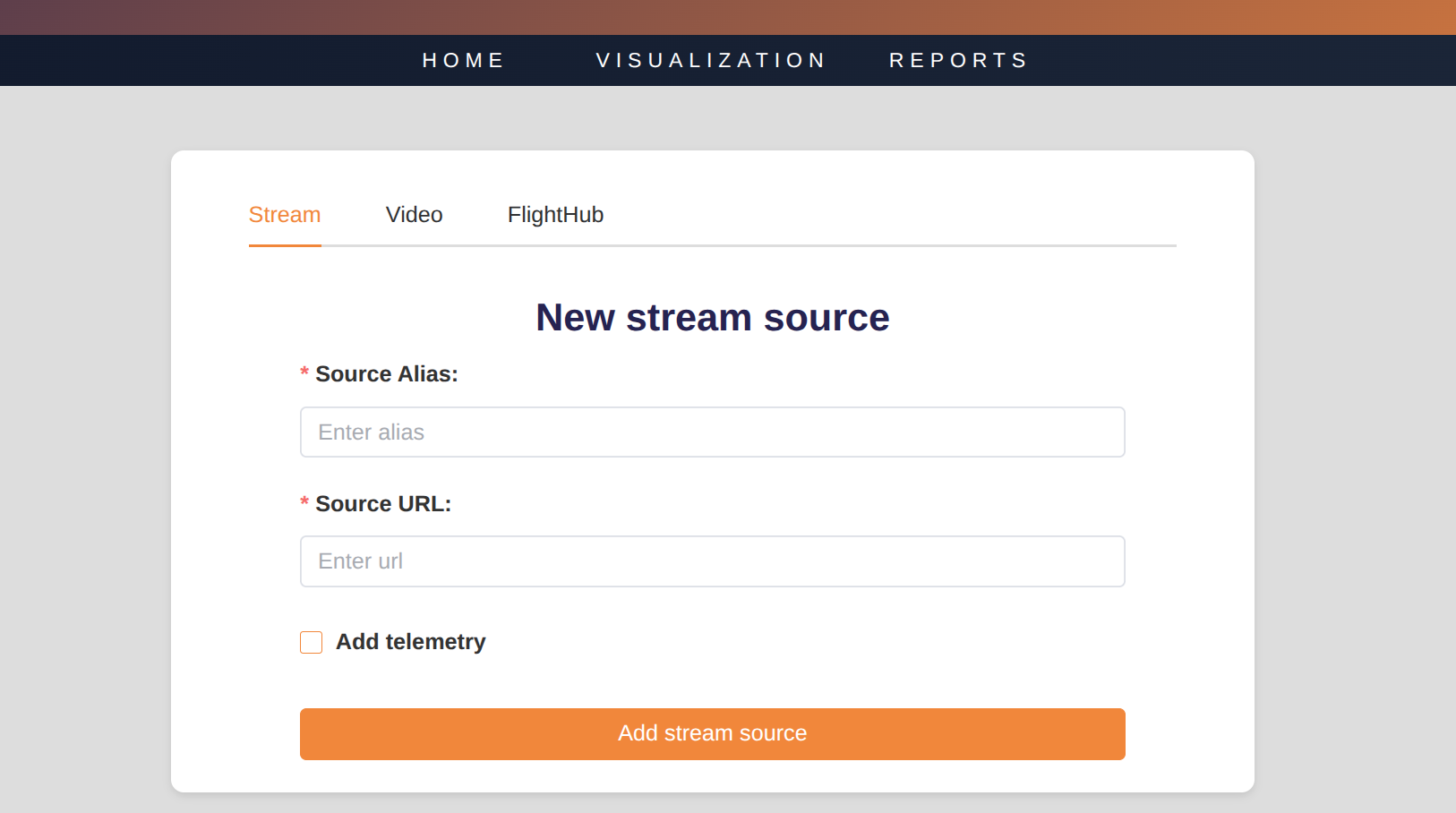 Add stream without telemetry