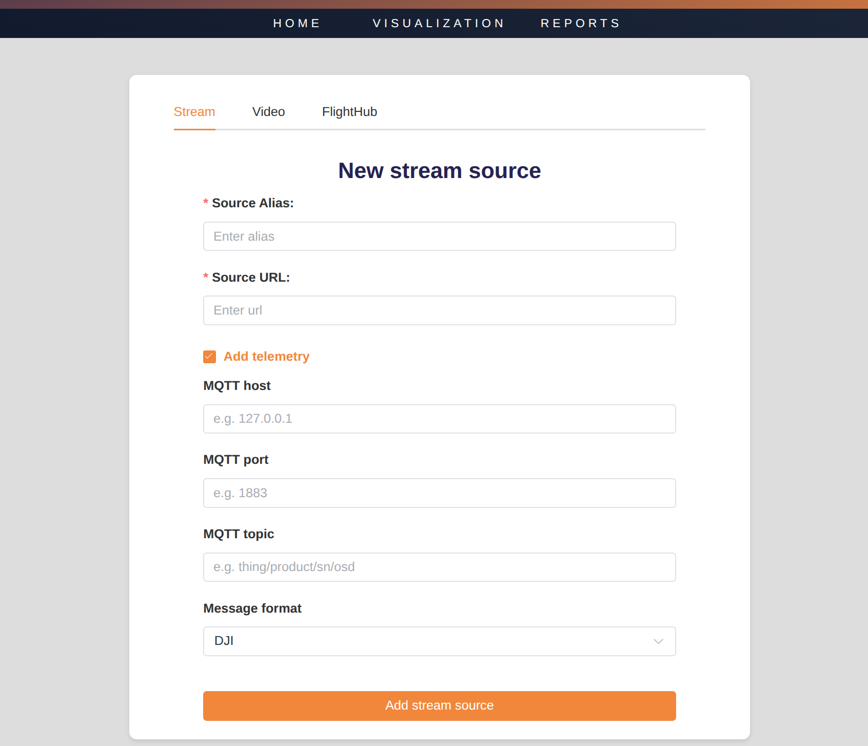 Add stream with telemetry