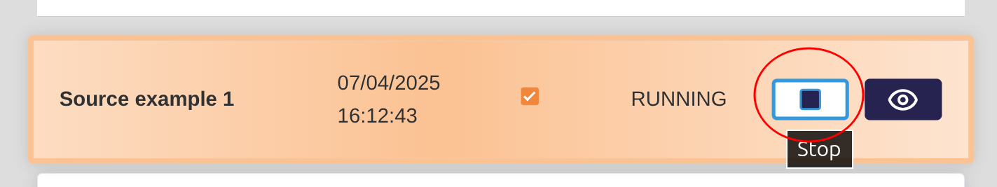 Stop process button