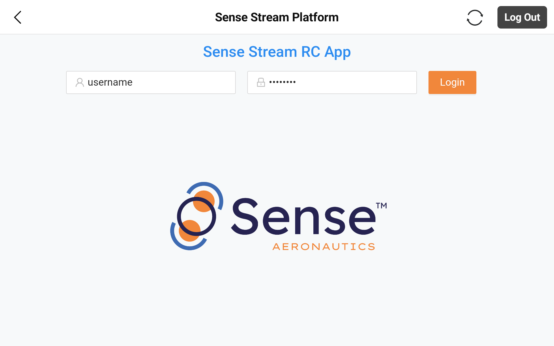 Sense stream login screen