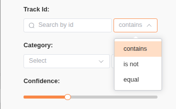 Filter text options